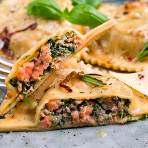 Ravioli salmón ricotta